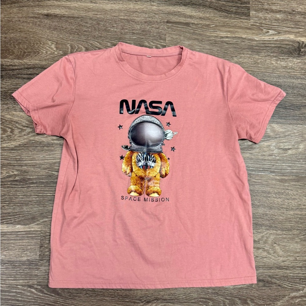 NASA Space Mission Graphic Tee Pink Size L